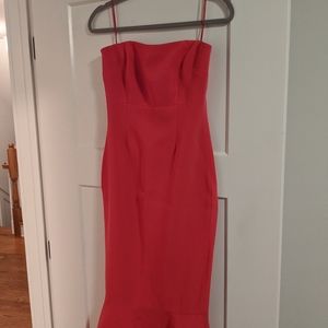 Pink strapless midi length dress by cinq a Sept